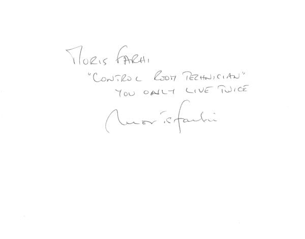 Moris Farhi - Control Room Technician - "You Only Live Twice" - Image 2
