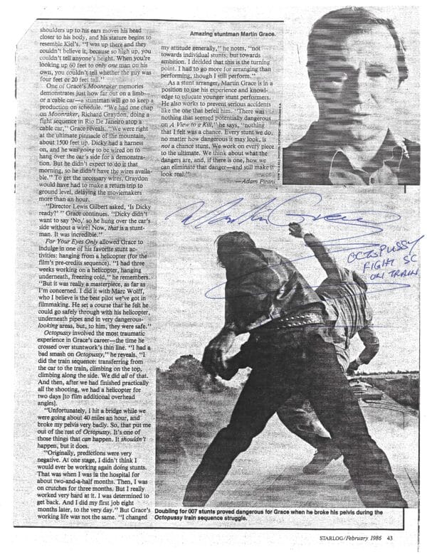 Martin Grace - Stunt Double - "Octopussy"